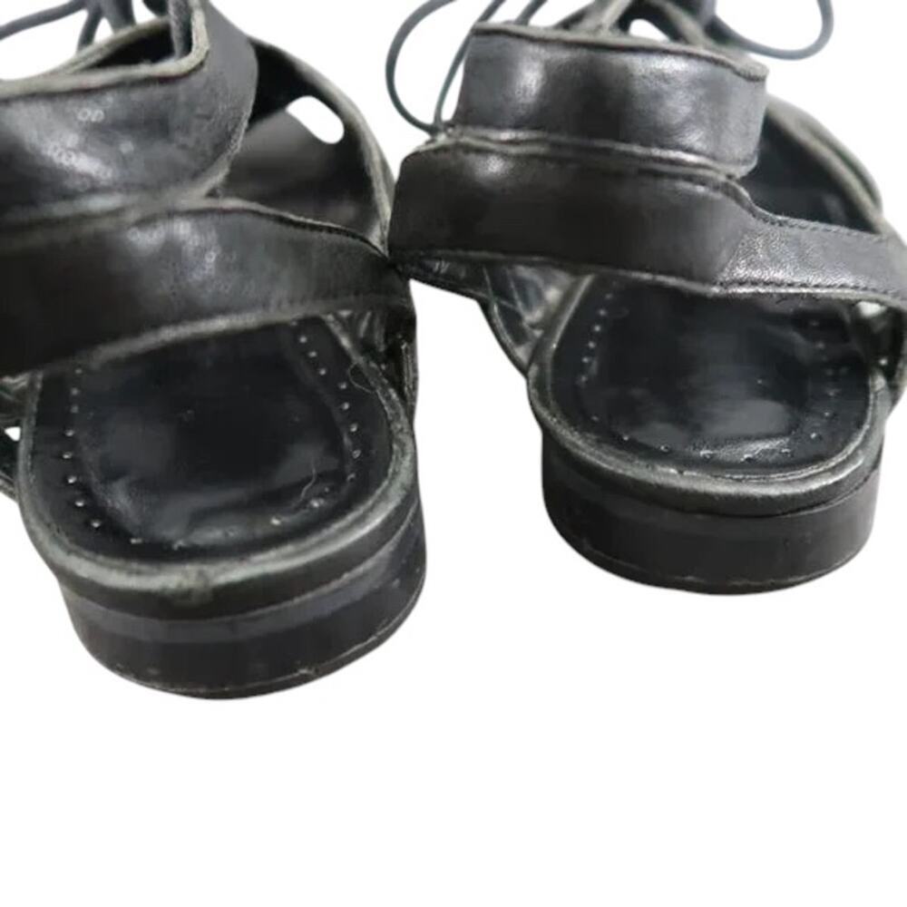 Vaneli Shoes Womens 9 Sandal Gladiator Leather Lace Up Flats Fashion Black Boho - Picture 12 of 15